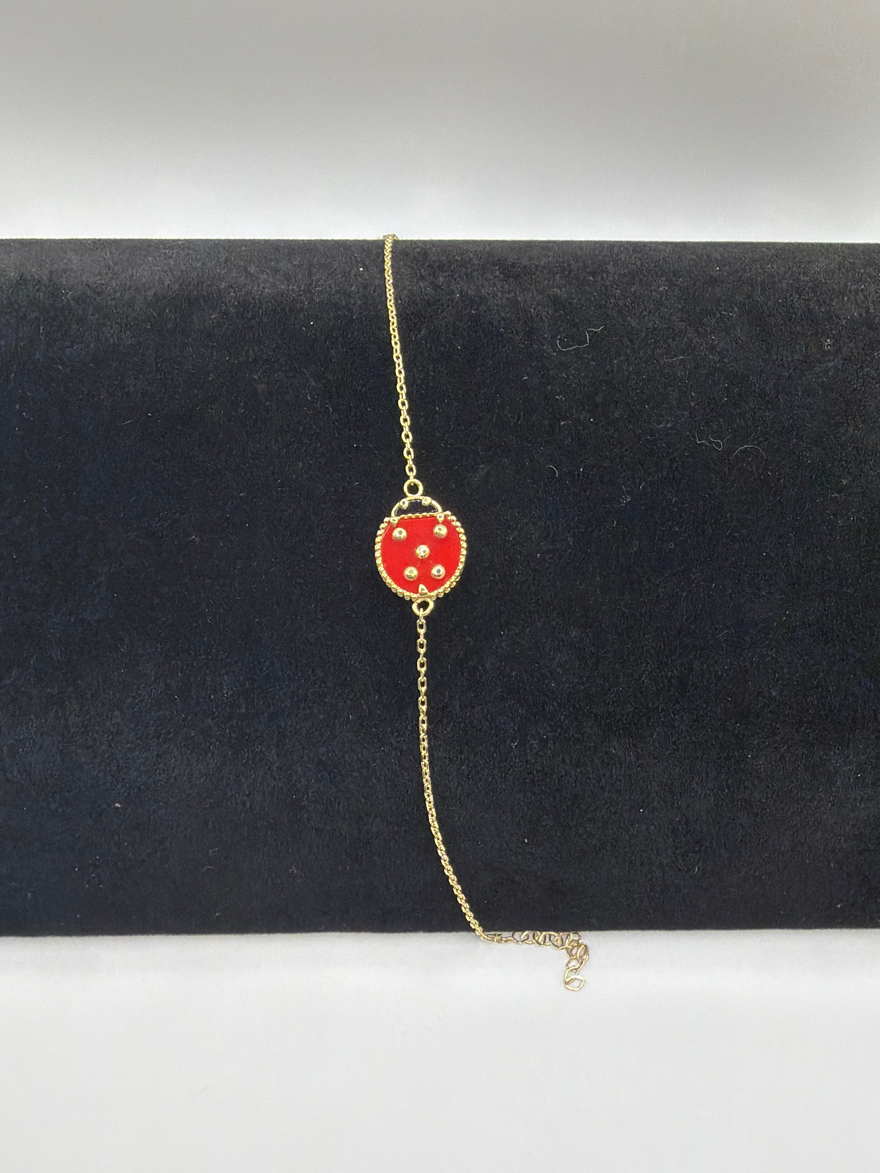 10k Lady Bug Bracelet