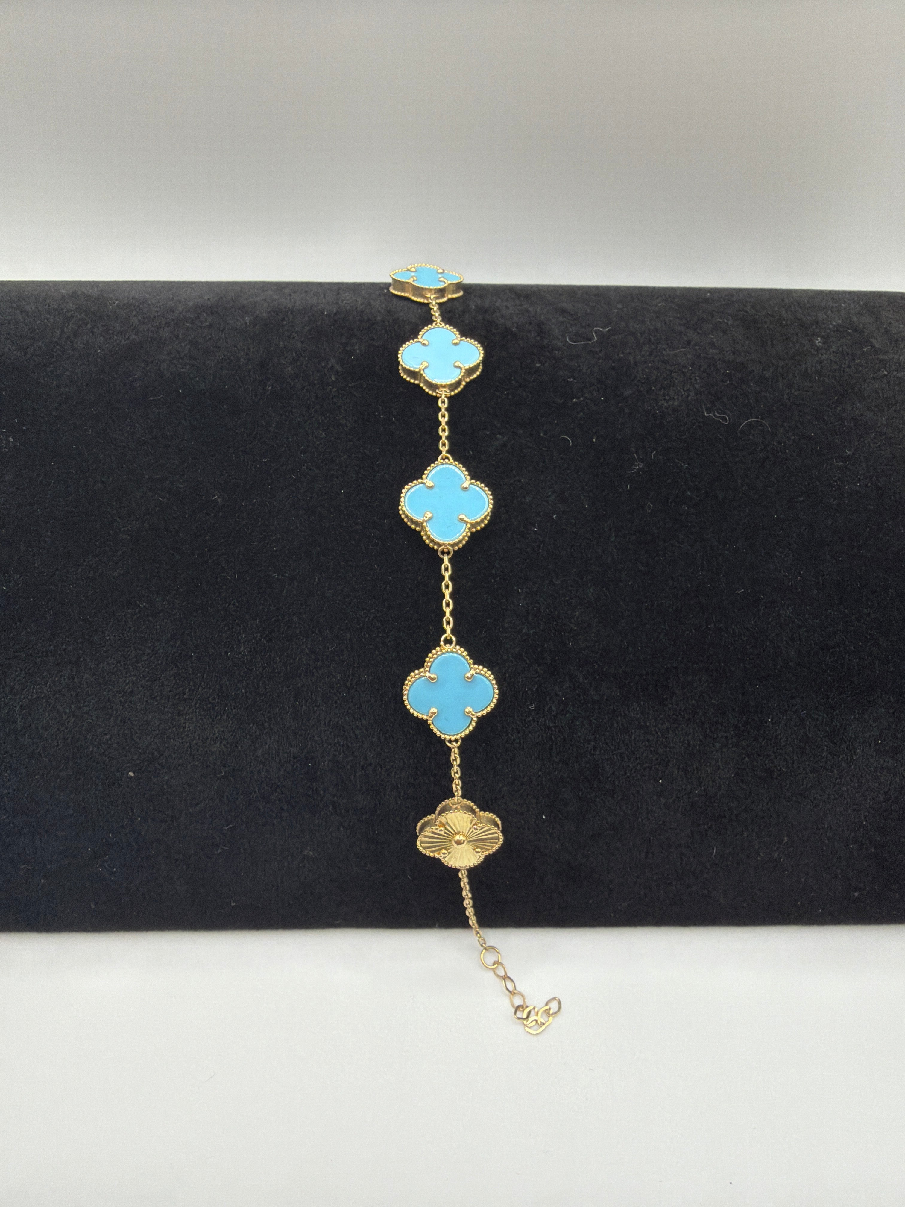 10k Blue Clover Bracelet