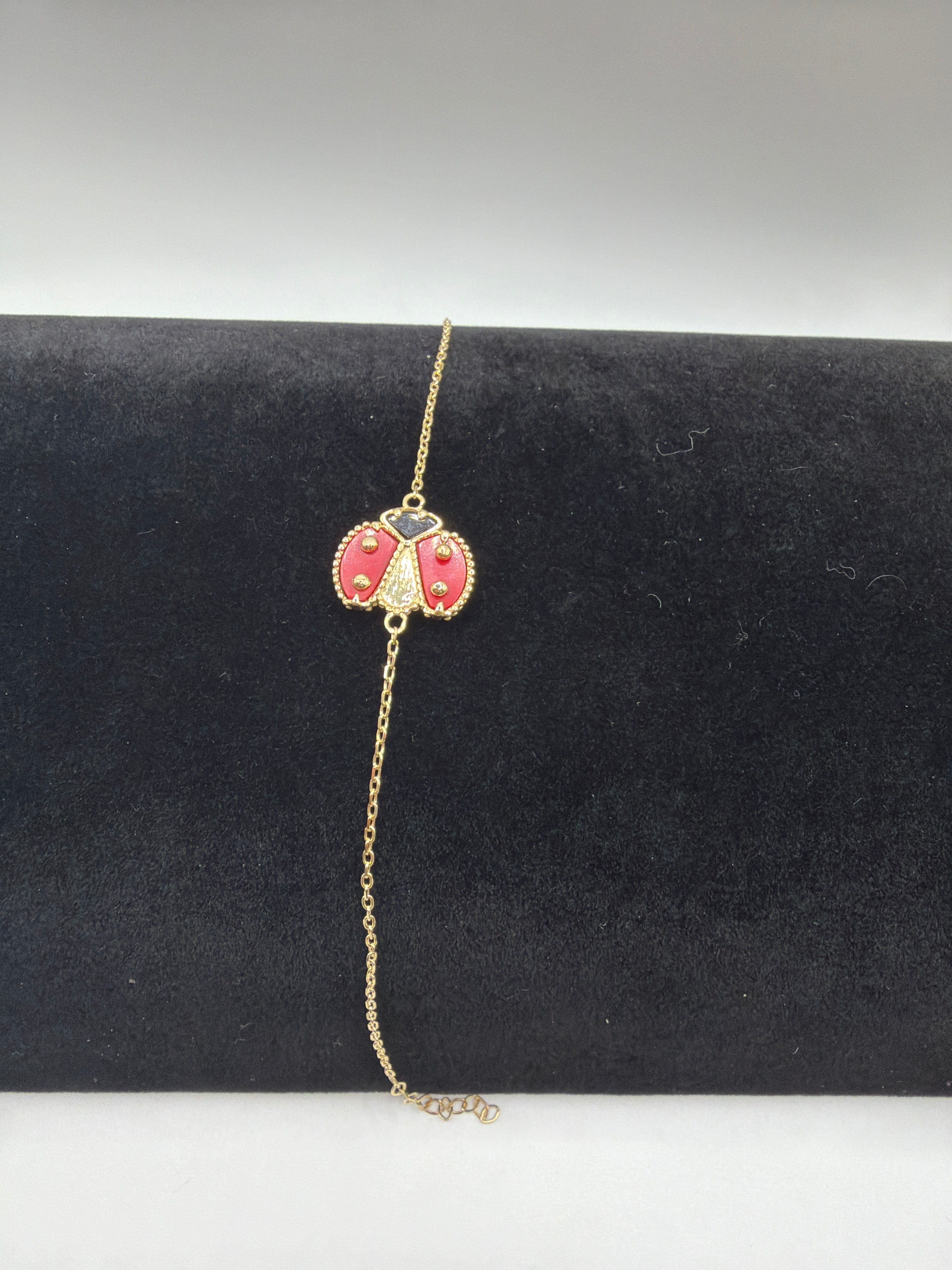 10k Lady Bug Bracelet