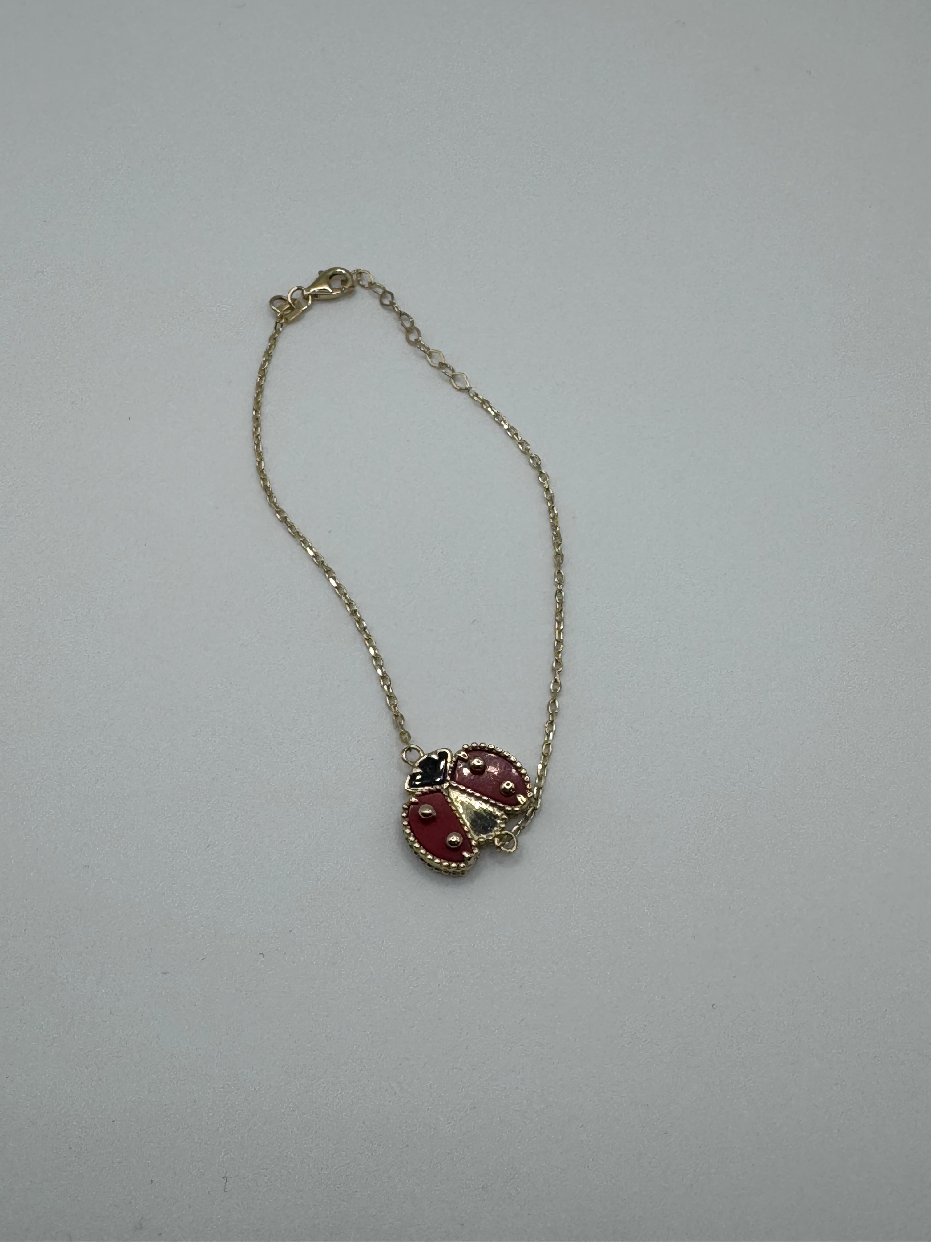 10k Lady Bug Bracelet