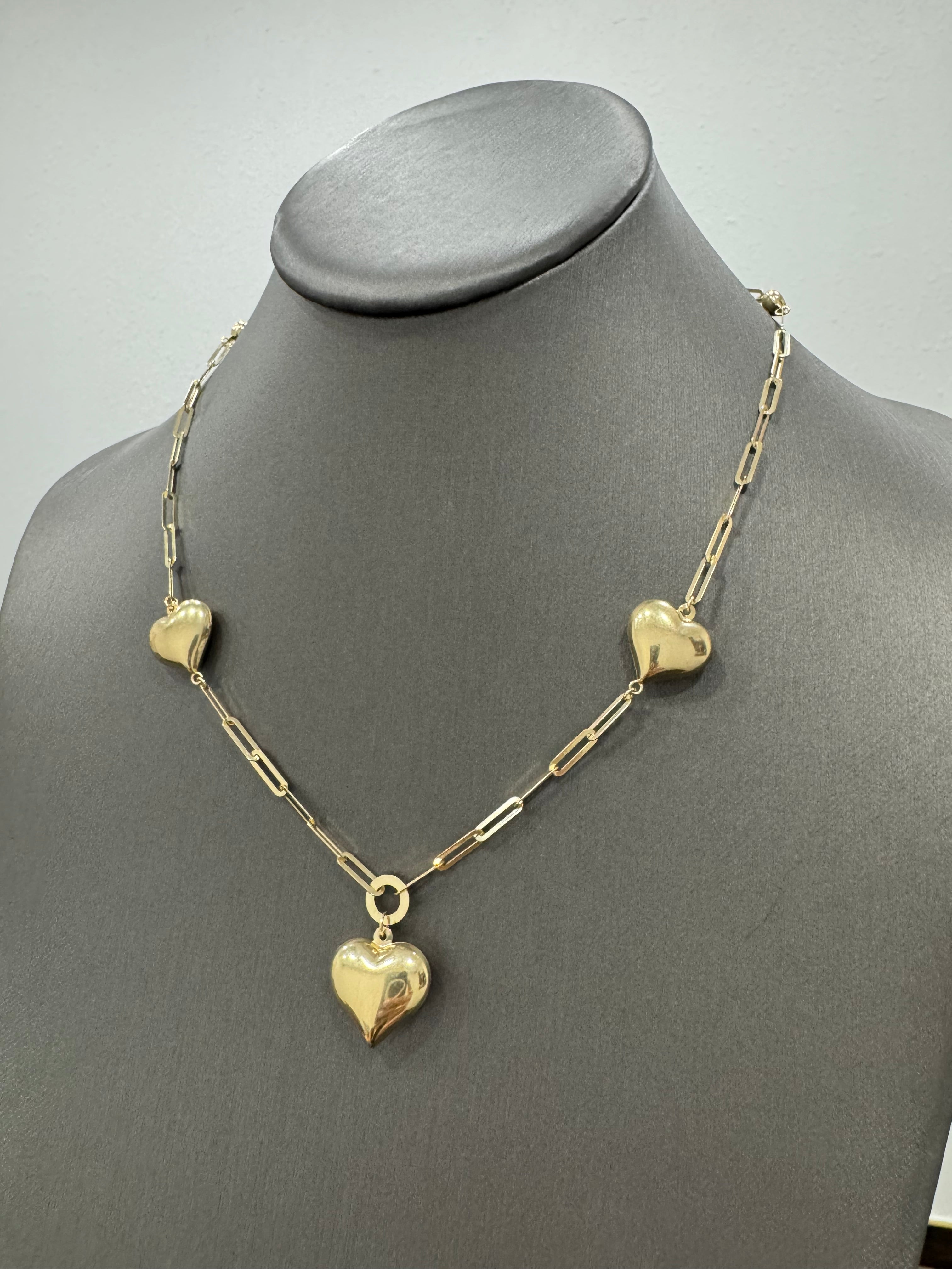 Paper clip heart chain 20in